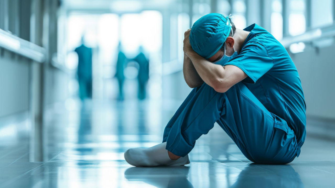 El síndrome del trabajador quemado o burnout de los profesionales de la salud se ha convertido en un problema de salud pública (Imagen: Adobe Stock)